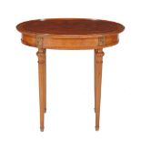 ϒ A walnut, parquetry and tulipwood banded oval occasional table, late 19th/early 20th century