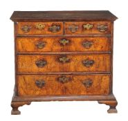 A George II walnut chest of drawers, circa 1750, 91cm high, 99cm wide, 60cm deep