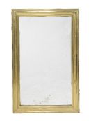 A French brass framed wall mirror, second half 19th century, 138cm high, 84cm deep