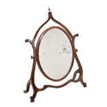 A George III mahogany ‘skeleton’ dressing mirror, circa 1800, 75cm high, 57cm wide, 21cm deep