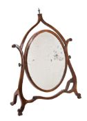 A George III mahogany ‘skeleton’ dressing mirror, circa 1800, 75cm high, 57cm wide, 21cm deep