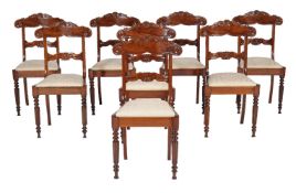 A set of eight William IV mahogany dining chairs, circa 1835, in the manner of Gillows, each of