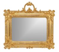 A Victorian giltwood wall mirror, second half 19th century, 110cm high, 115cm wide