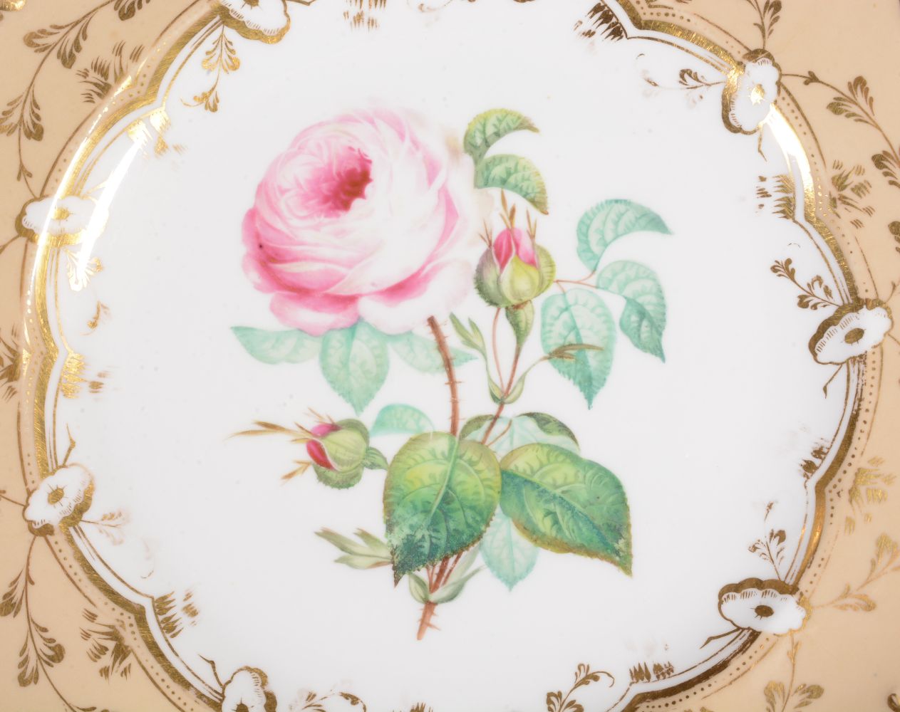 A Ridgway porcelain rococo revival part dessert service, mid 19th century, painted with landscape - Image 13 of 20