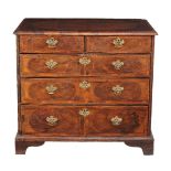 A walnut and inlaid chest of drawers, early 18th century, 87cm high, 96cm wide, 60cm deep