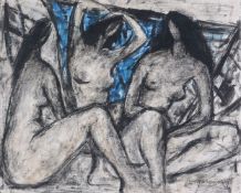 Bruno Marquardt (German 1878-1916) Three nudes Oil on canvas board Signed lower right 57 x 70cm (