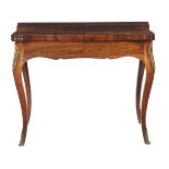 ϒ A rosewood card table in Louis XVI style, second half 19th century