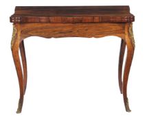 ϒ A rosewood card table in Louis XVI style, second half 19th century
