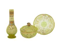 A selection of Bohemian/Czech or Beykoz glass for the Near Eastern market, comprising: a green/