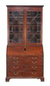 A George III mahogany bureau bookcase, circa 1770, 228cm high, 116cm wide, 60cm deep