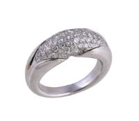 A diamond ring, the polished band pavé set with brilliant cut diamonds, approximately 1.25 carats