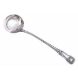 A William IV King's pattern soup ladle by William Eaton, London 1834, 35cm (13 3/4in) long, 312g (10