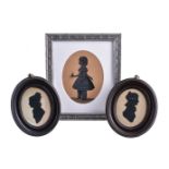 English School (circa 1820) Silhouette portrait of a child, full length Blue and black painted