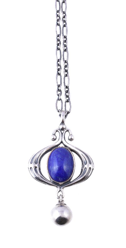 Georg Jensen, Heritage Collection, a lapis lazuli pendant, circa 2013, the oval cabochon lapis