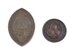 City of London School, Col. Mark Beaufoy Mathematical Proficiency bronze prize medal 1843, by WJ