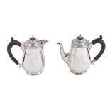 Asprey, a pair of silver small café au lait pots by Asprey & Co. Ltd, London 1939, stamped for