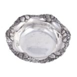 An American silver coloured fruit bowl by Gorham Manufacturing Co., Providence, Rhode Island, no.