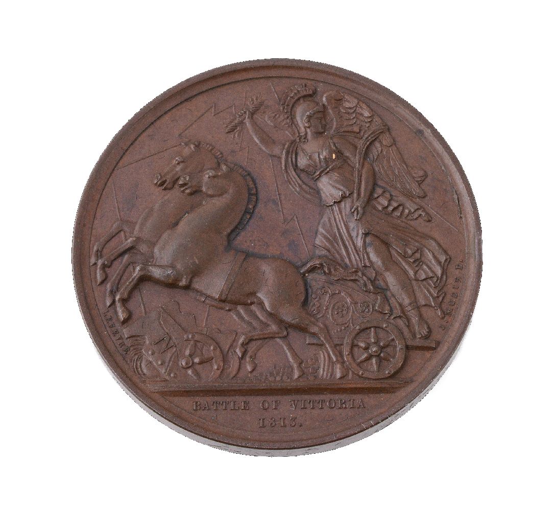 Great Britain, Battle of Vittoria 1813, bronze medal from Mudie's series (1820) by G. Mills, bust of - Bild 2 aus 2