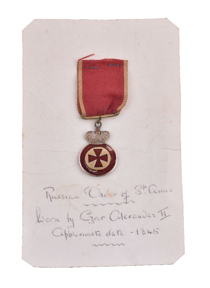 Russia, Order of St. Anne, Badge of Honour Medal, bronze-gilt and enamel, with ribbon - Image 2 of 3