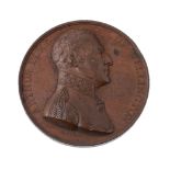 Great Britain, Battle of Vittoria 1813, bronze medal from Mudie's series (1820) by G. Mills, bust of