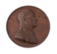 Great Britain, Battle of Vittoria 1813, bronze medal from Mudie's series (1820) by G. Mills, bust of