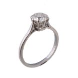 A diamond single stone ring, the brilliant cut diamond, estimated to weigh 1.00 carat, in a claw