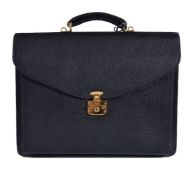 Gucci, a black leather briefcase