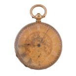 An 18 carat gold open face pocket watch