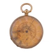 An 18 carat gold open face pocket watch