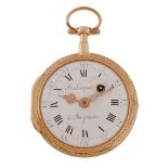 Isaac Larpent & Jurgenson, a gold coloured and enamel open face pocket watch