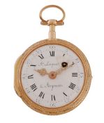 Isaac Larpent & Jurgenson, a gold coloured and enamel open face pocket watch