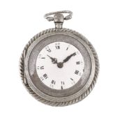 A continental silver coloured open face pocket watch