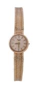 Longines, a lady's 9 carat gold bracelet wristwatch