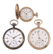 Elgin, a gold plated keyless wind full hunter pocket watch