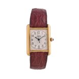 Must de Cartier, Tank Vermeil, ref. 2413, a silver gilt wristwatch