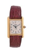 Must de Cartier, Tank Vermeil, ref. 2413, a silver gilt wristwatch