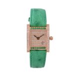 Roberge Pegase, a lady's limited edition gold, diamond and emerald wristwatch