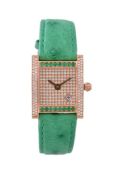 Roberge Pegase, a lady's limited edition gold, diamond and emerald wristwatch