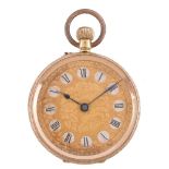 An 18 carat gold keyless wind open face pocket watch