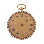 A French gold open face pocket watch
