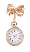 An 18 carat gold keyless wind open face pocket watch