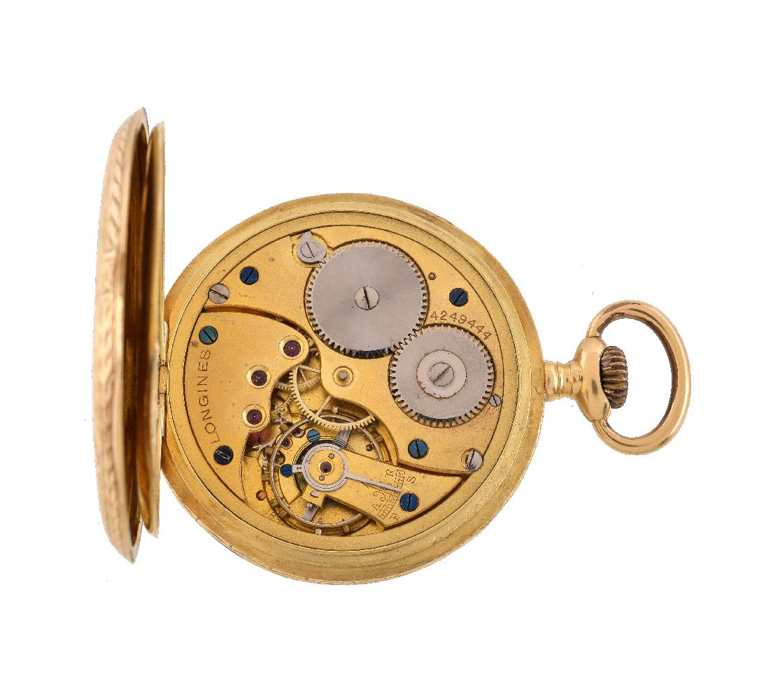 Longines, an 18 carat gold keyless wind open face pocket watch - Image 3 of 3