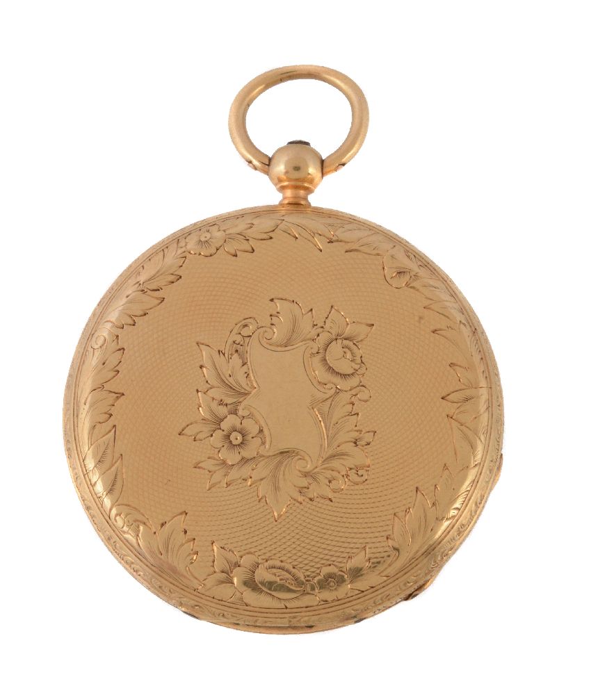 A gold coloured open face pocket watch - Image 2 of 2