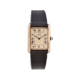 Must de Cartier, Tank Vermeil, a lady's silver gilt wristwatch