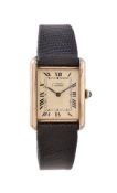 Must de Cartier, Tank Vermeil, a lady's silver gilt wristwatch