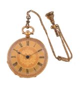 An 18 carat gold open face pocket watch