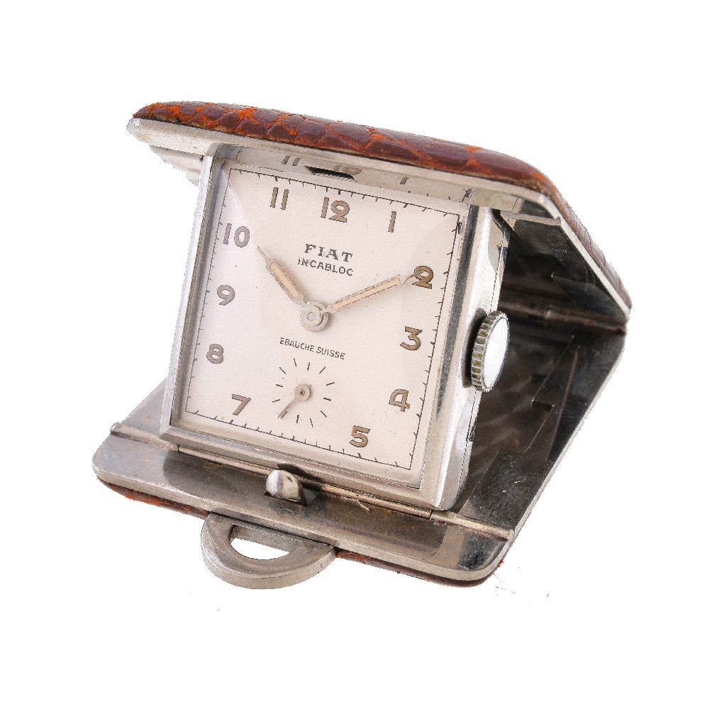 Fiat, a steel and leather mounted purse watch