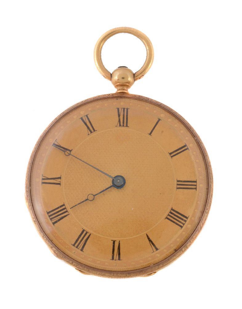 A gold coloured open face pocket watch