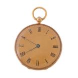 A gold coloured open face pocket watch