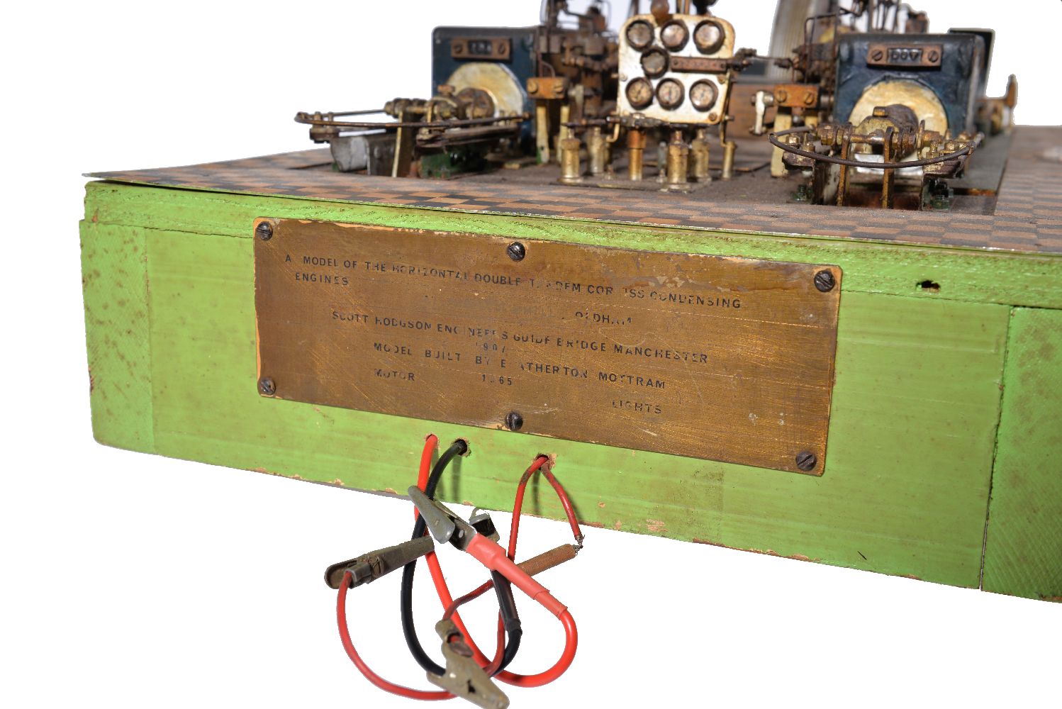 A motorised model of a horizontal double tandem Corliss condensing compound mill engine - Image 2 of 4